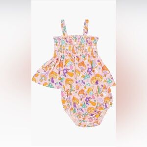 Angel Dear Smocked top & bloomer - Flower Power Mushrooms size 18-24 months